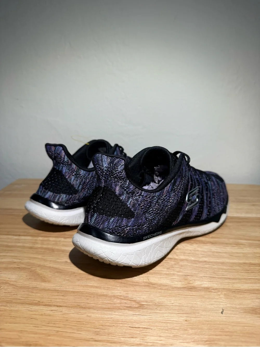 Skechers Kids Black Multi Knit Slip-On Sneakers